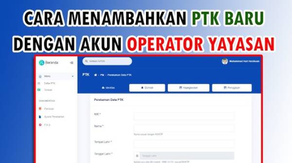 Cara Tambah PTK Baru di Dapodik 2026, Operator Sekolah Wajib Tahu